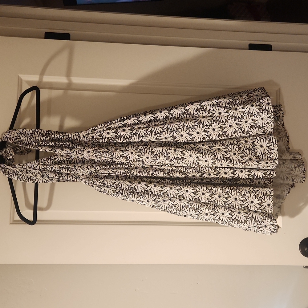 Black and White flower halter dress